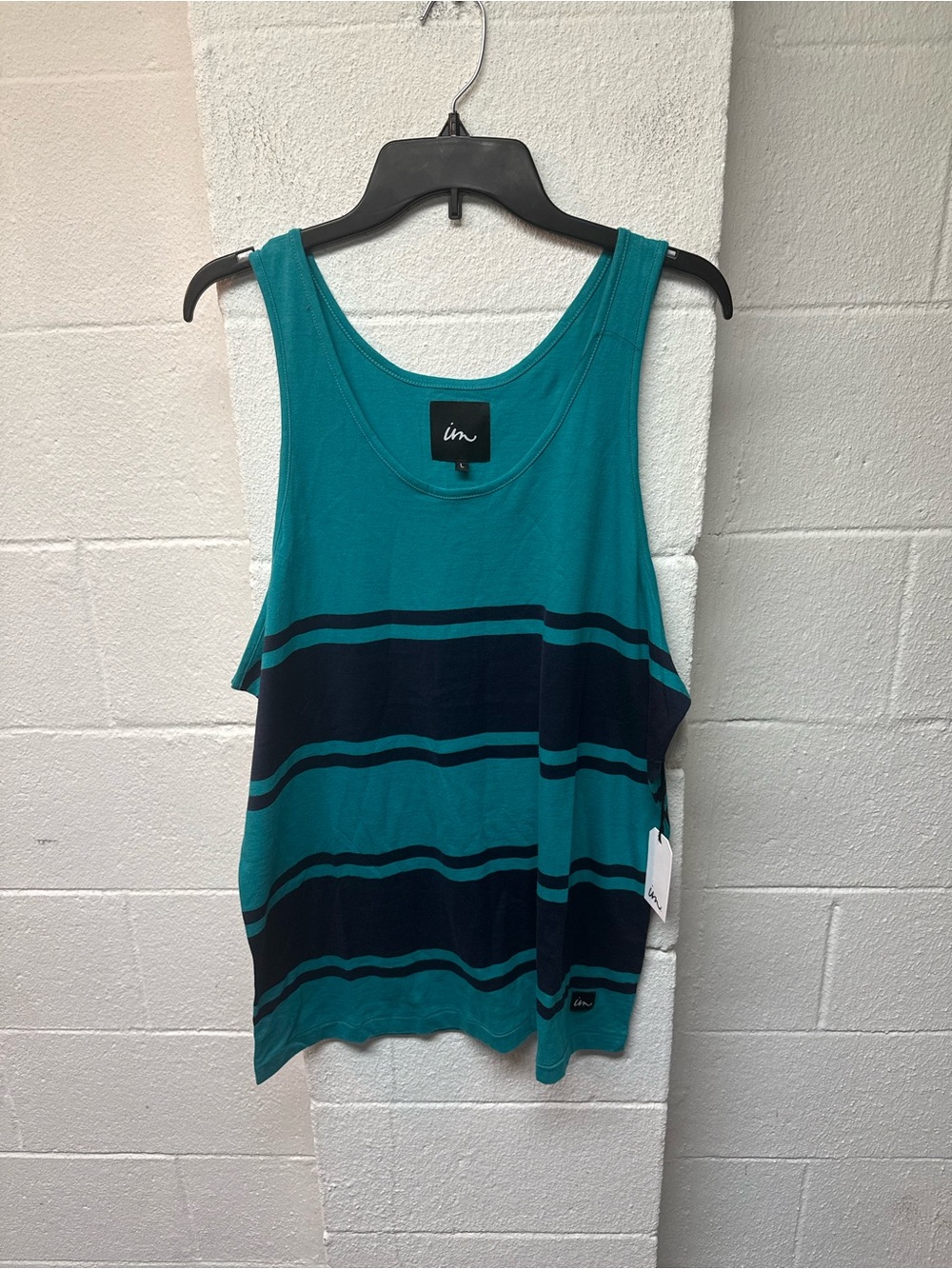 Imperial Motion Teal & Navy Striped Men's Tank